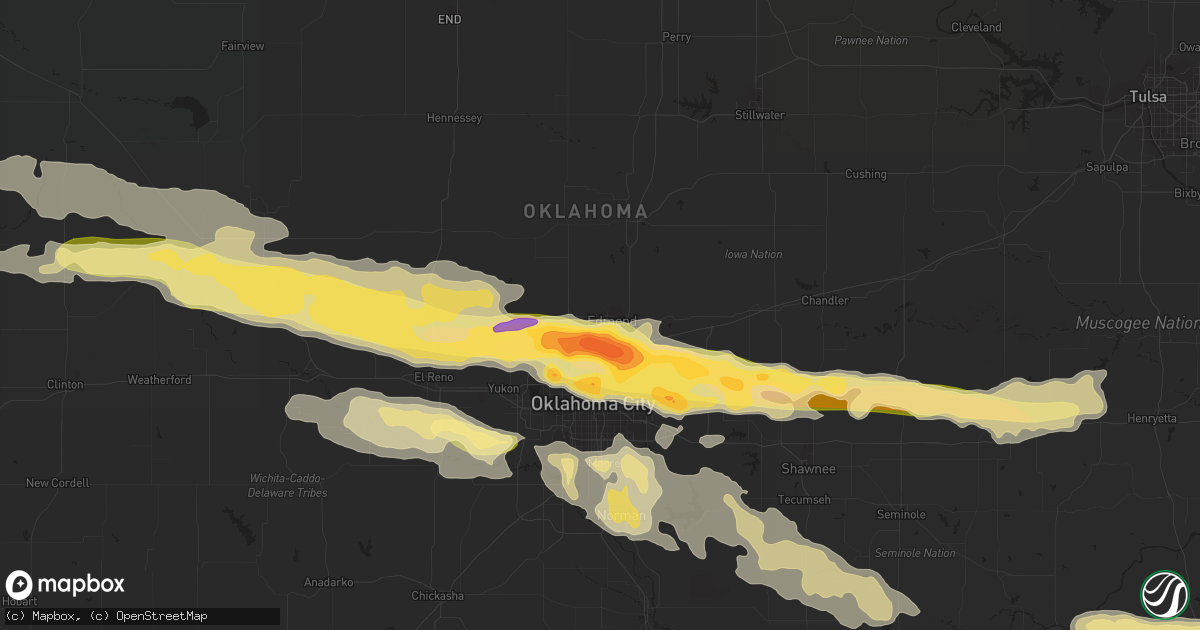Hail map in Edmond, OK on April 26, 2013