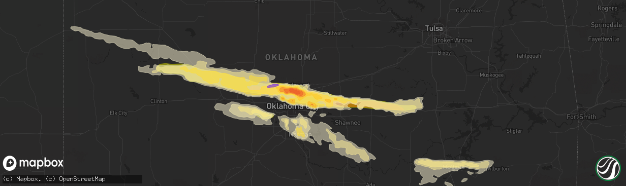 Hail map in Jones, OK on April 26, 2013