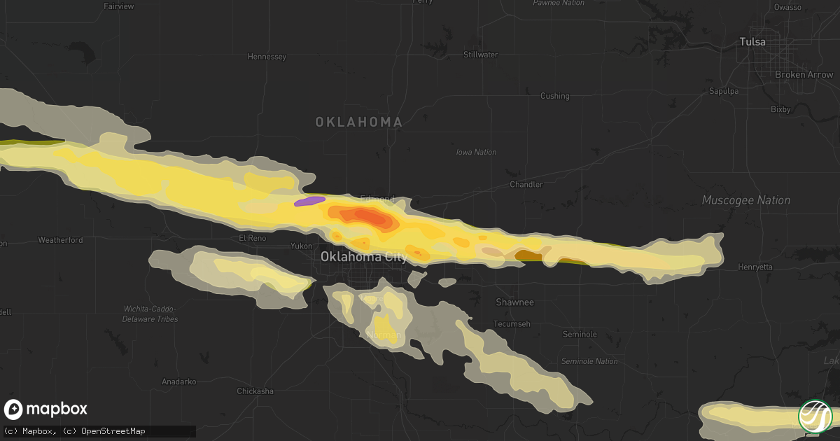 Hail map in Jones, OK on April 26, 2013