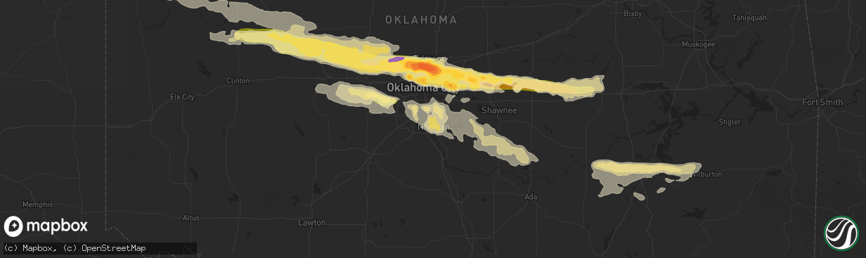 Hail map in Norman, OK on April 26, 2013