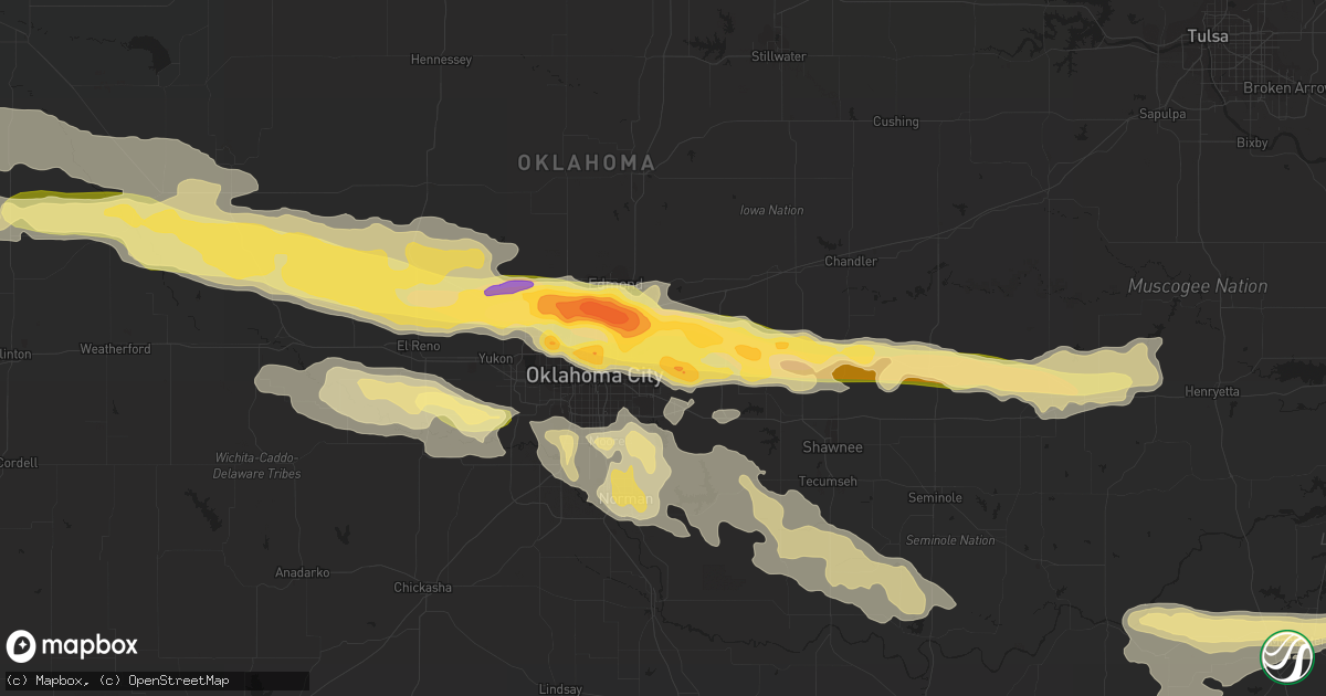 Hail map in Spencer, OK on April 26, 2013
