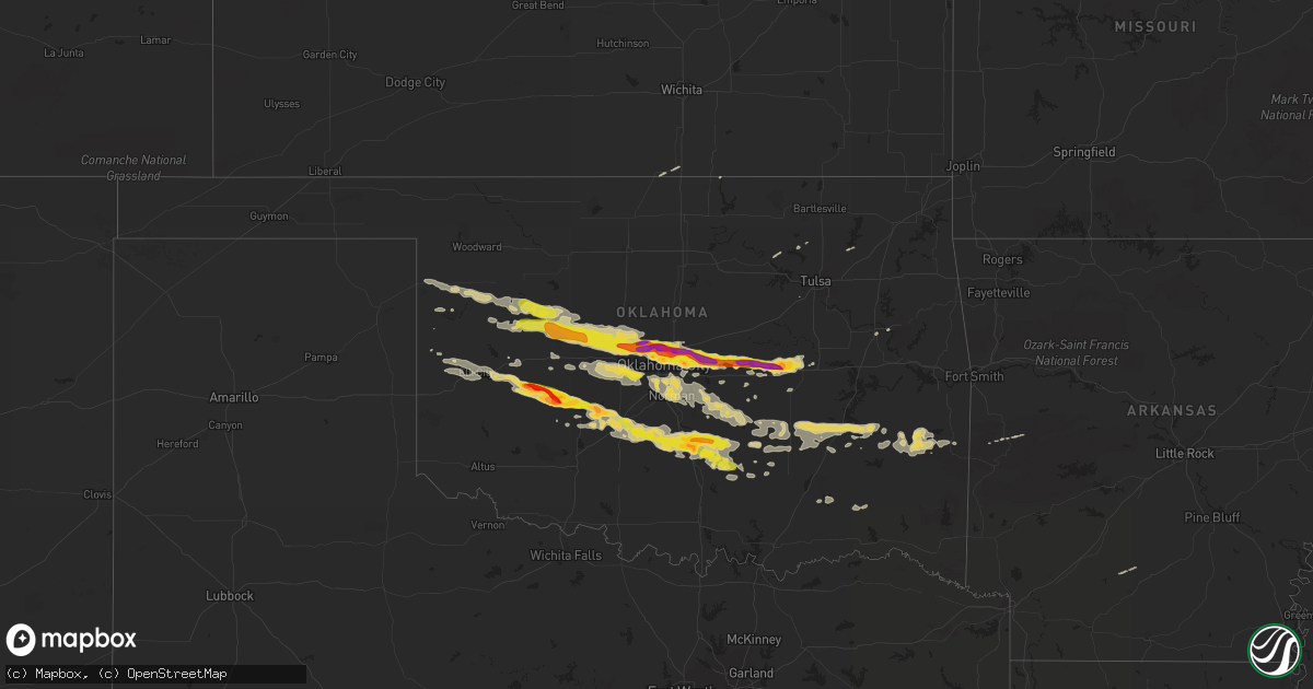 Hail map on April 26, 2013