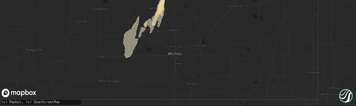 Hail map in Hutchinson, KS on April 26, 2014