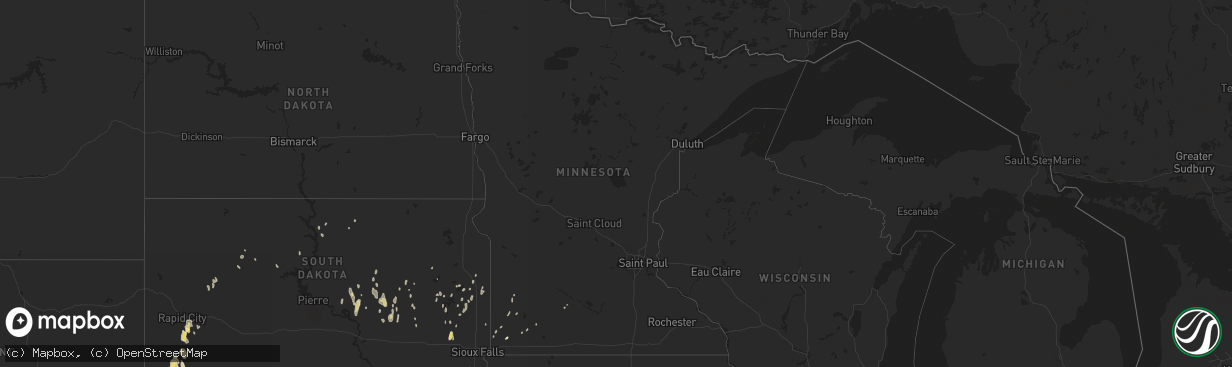 Hail map in Minnesota on April 26, 2014