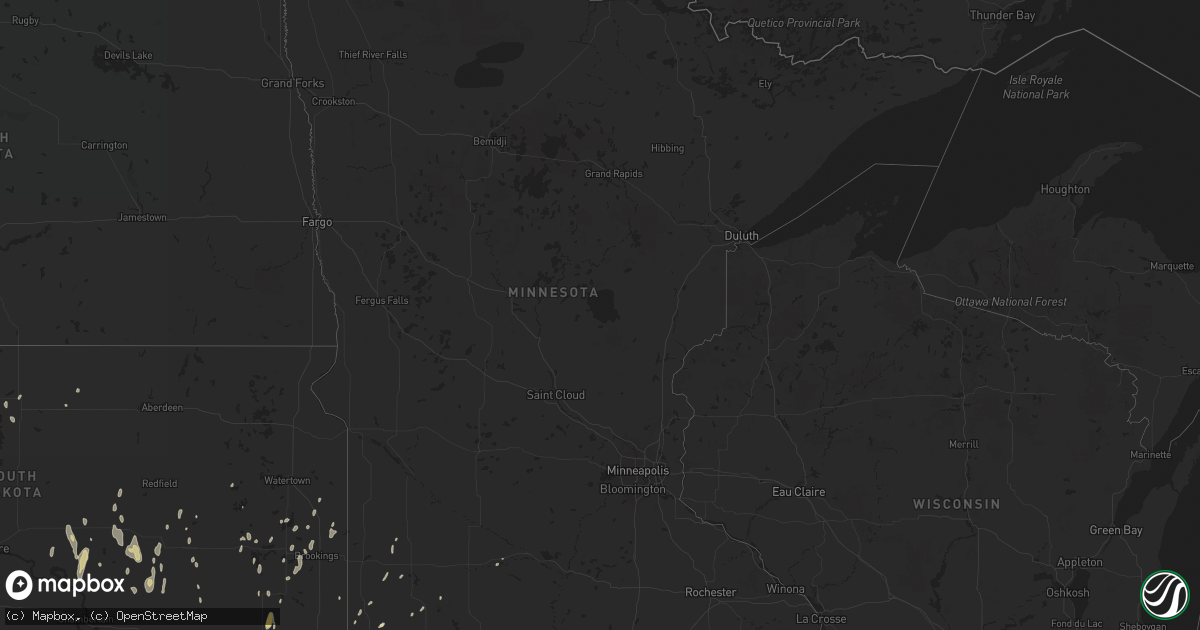Hail map in Minnesota on April 26, 2014