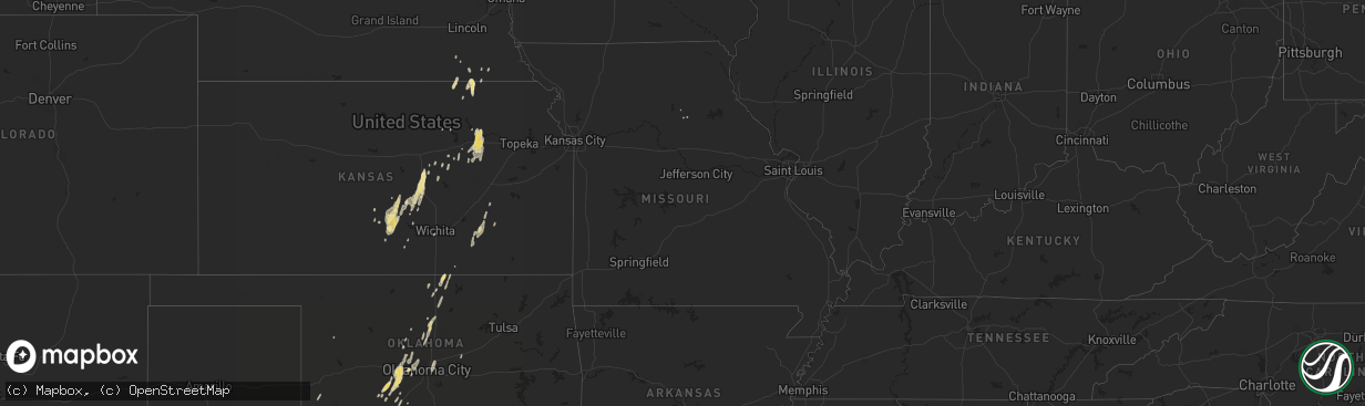 Hail map in Missouri on April 26, 2014