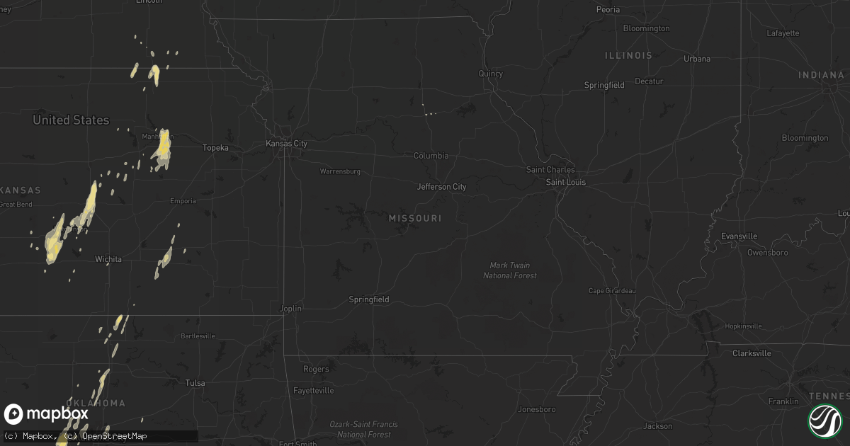 Hail map in Missouri on April 26, 2014