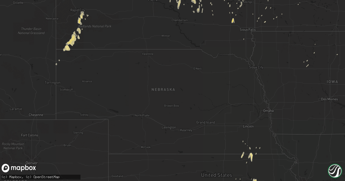 Hail map in Nebraska on April 26, 2014