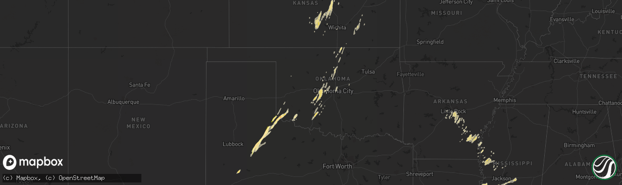 Hail map in Oklahoma on April 26, 2014