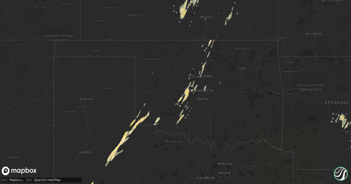 Hail map in Oklahoma on April 26, 2014