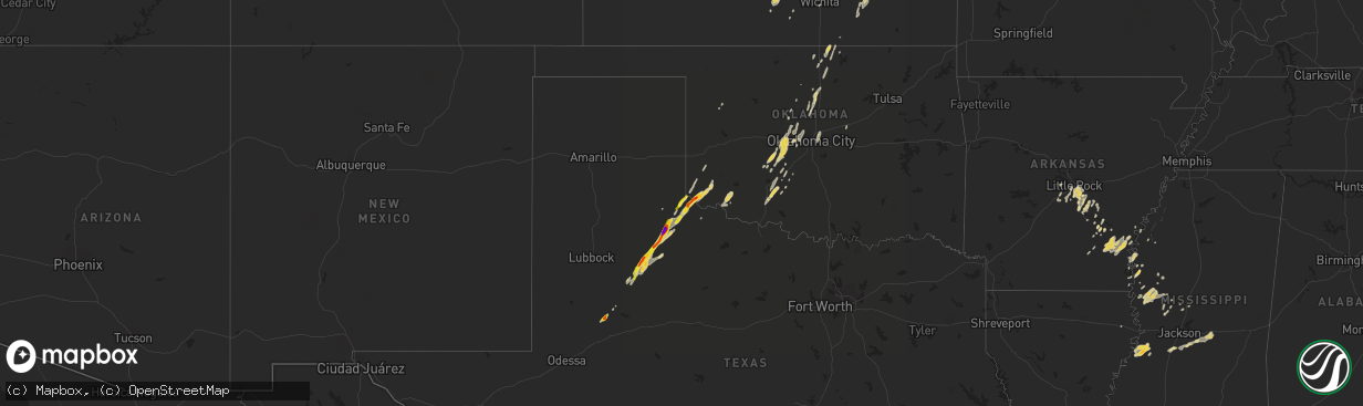 Hail map on April 26, 2014