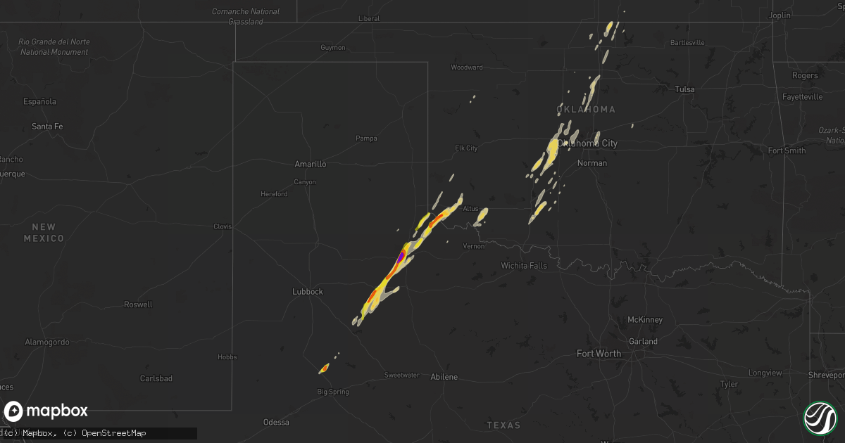 Hail map on April 26, 2014