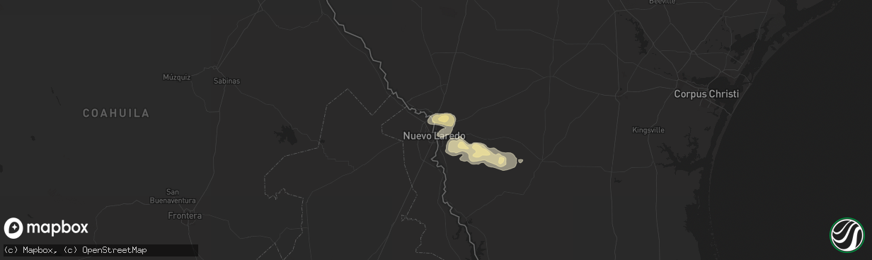 Hail map in Laredo, TX on April 26, 2015