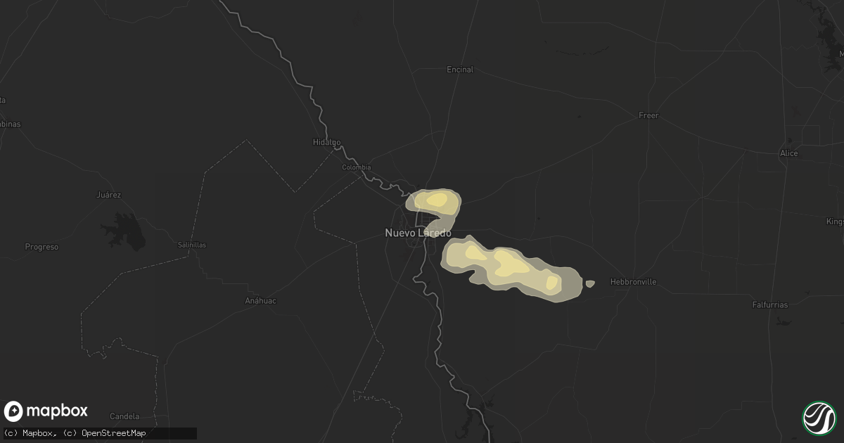 Hail map in Laredo, TX on April 26, 2015