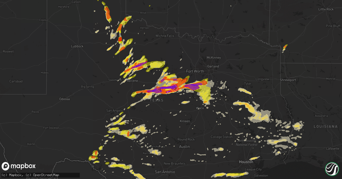 Hail map on April 26, 2015