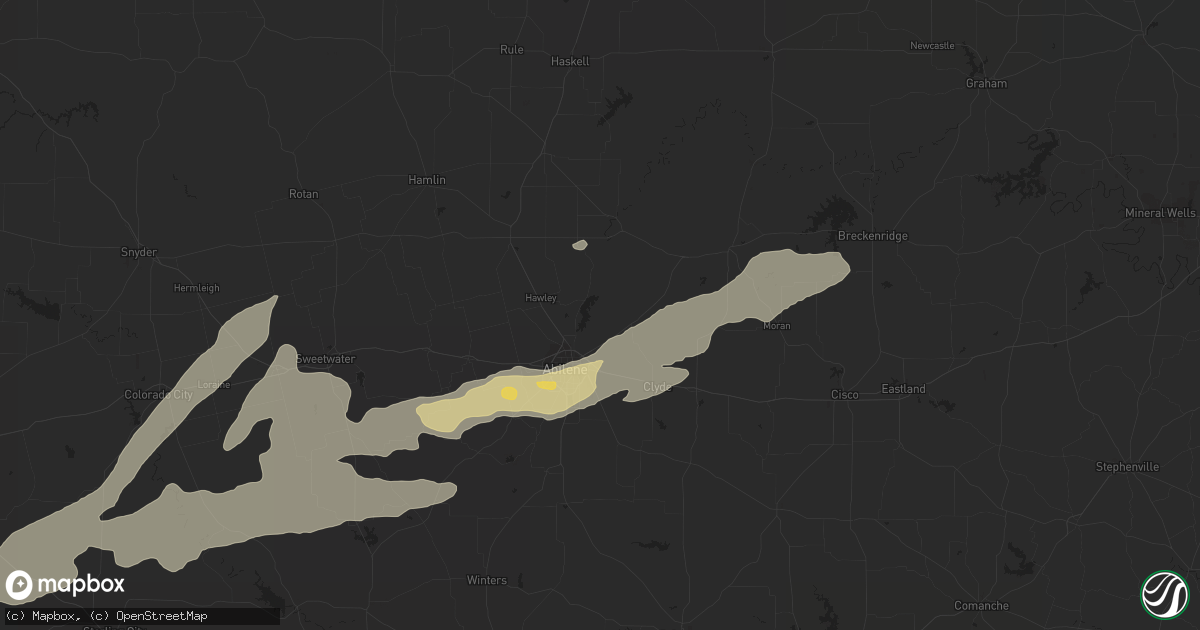 Hail map in Abilene, TX on April 26, 2016