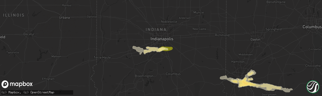 Hail map in Greenwood, IN on April 26, 2016