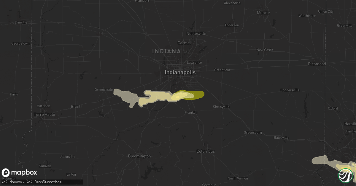 Hail map in Greenwood, IN on April 26, 2016