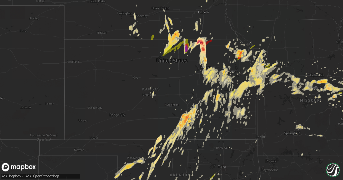 Hail map in Kansas on April 26, 2016