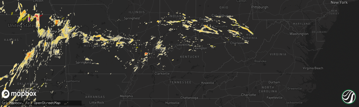 Hail map in Kentucky on April 26, 2016