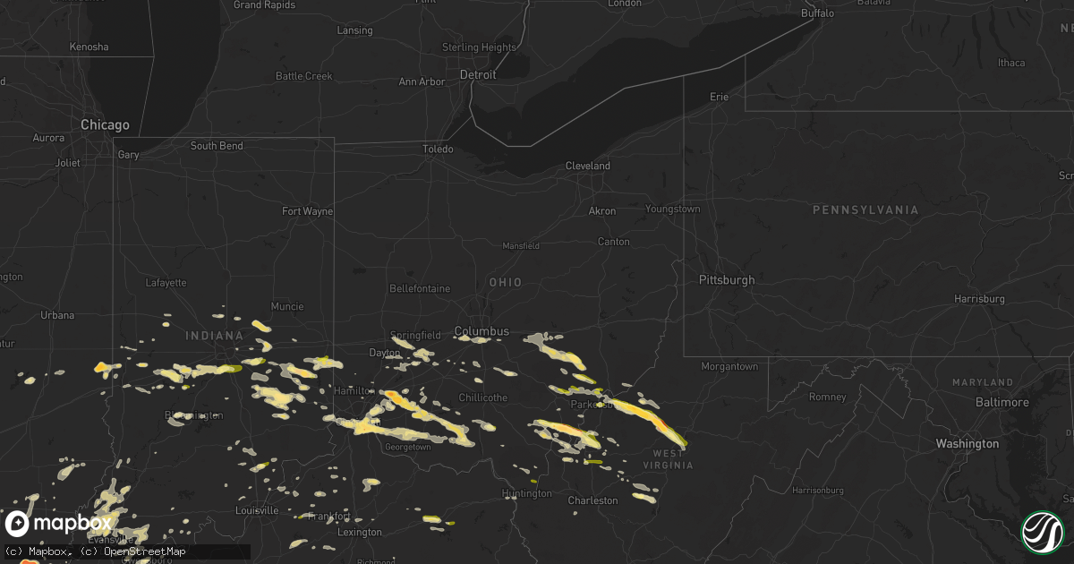 Hail map in Ohio on April 26, 2016