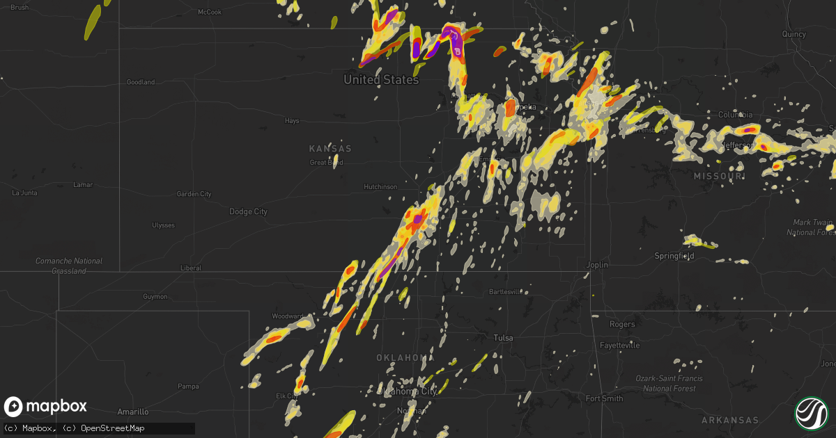 Hail map on April 26, 2016
