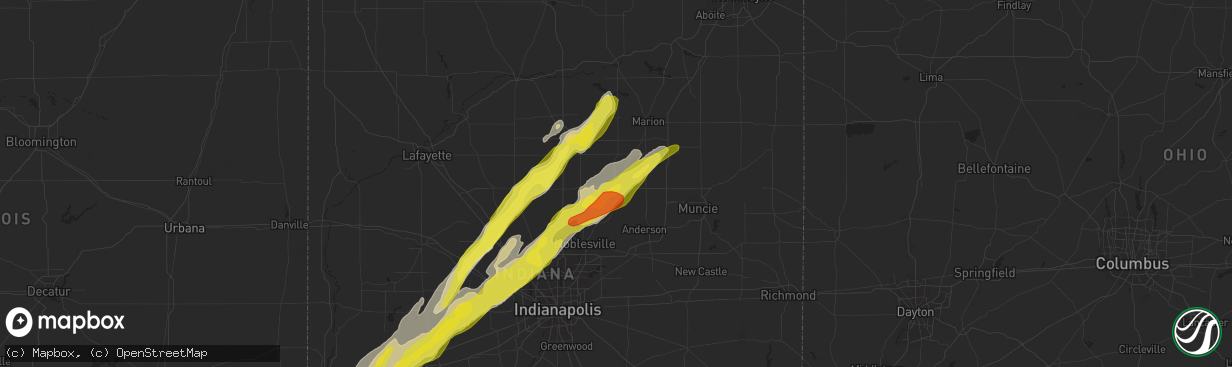 Hail map in Elwood, IN on April 26, 2017