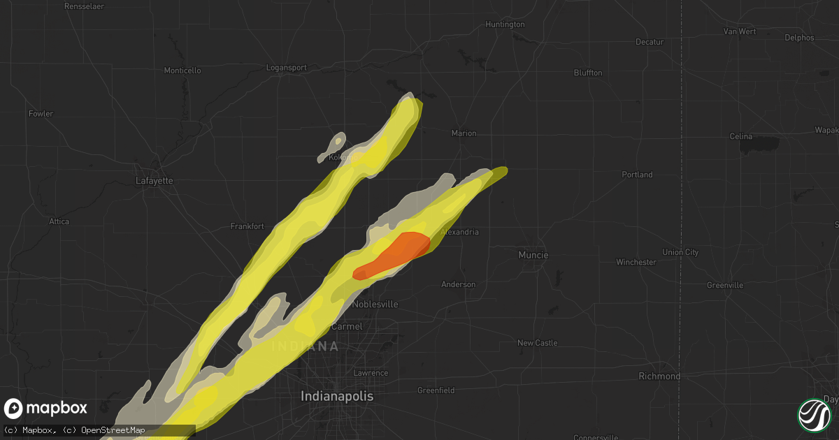 Hail map in Elwood, IN on April 26, 2017