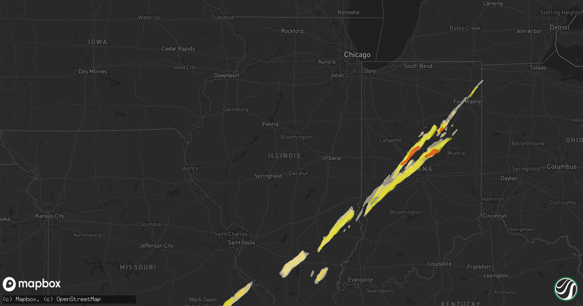Hail map in Illinois on April 26, 2017
