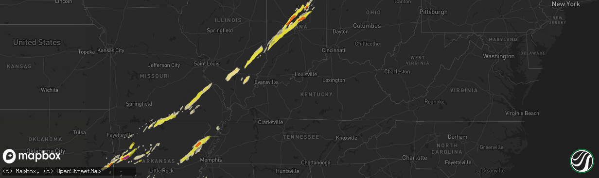 Hail map in Kentucky on April 26, 2017