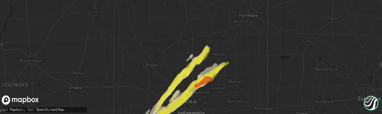 Hail map in Kokomo, IN on April 26, 2017