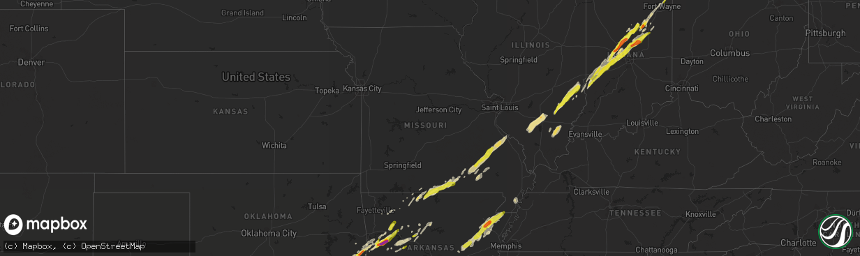 Hail map in Missouri on April 26, 2017