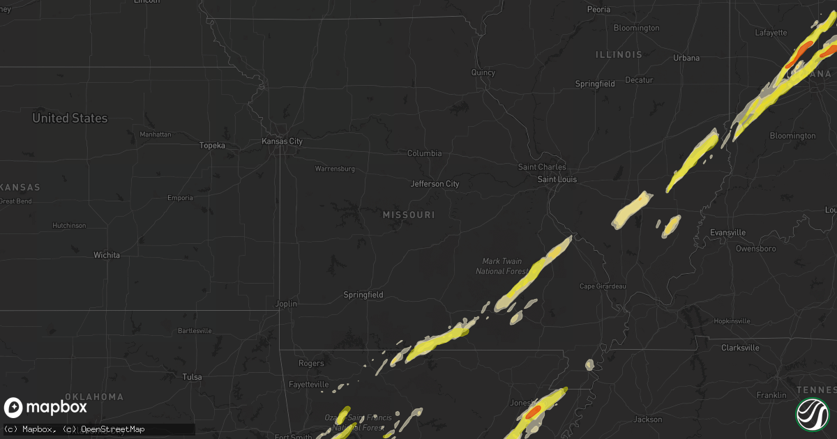 Hail map in Missouri on April 26, 2017
