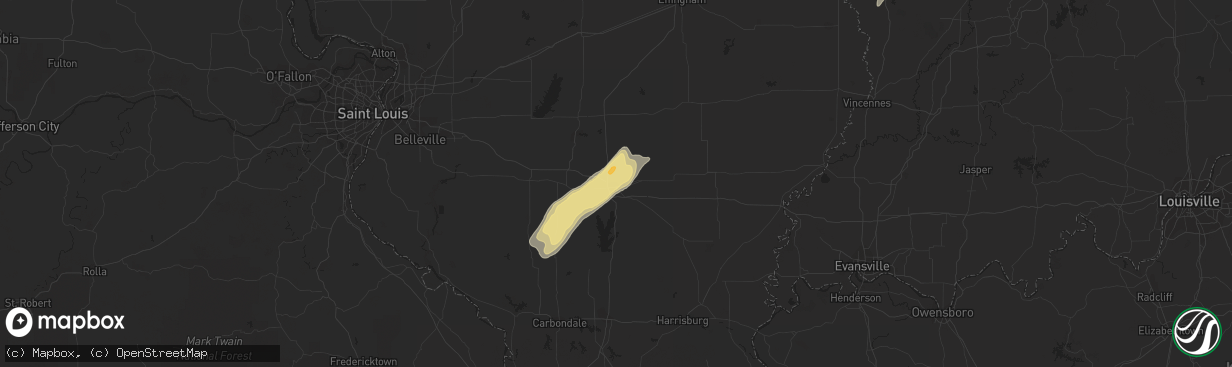 Hail map in Mount Vernon, IL on April 26, 2017