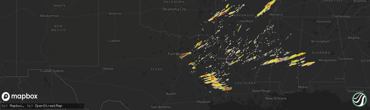 Hail map on April 26, 2017