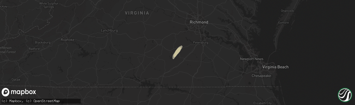 Hail map in Alberta, VA on April 26, 2018