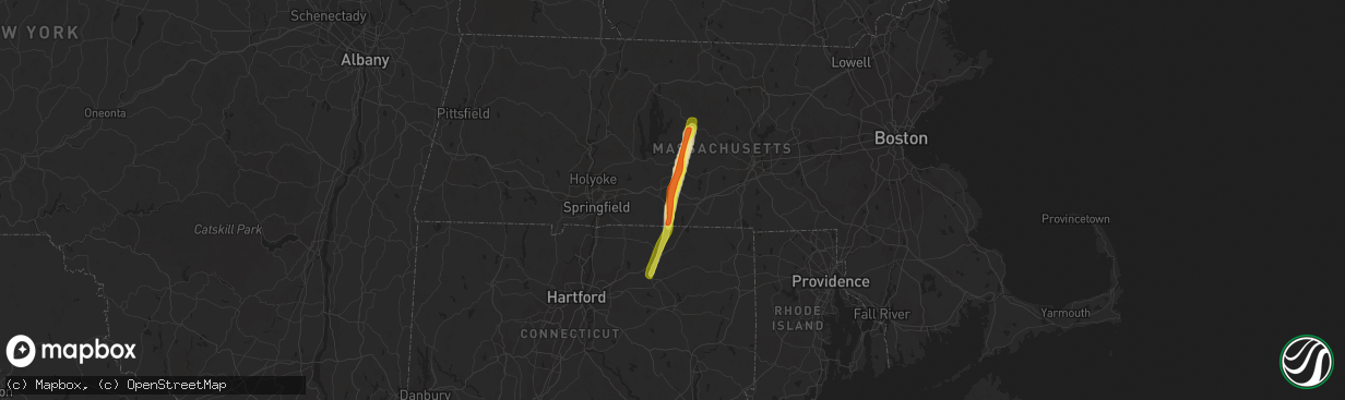 Hail map in Brimfield, MA on April 26, 2019