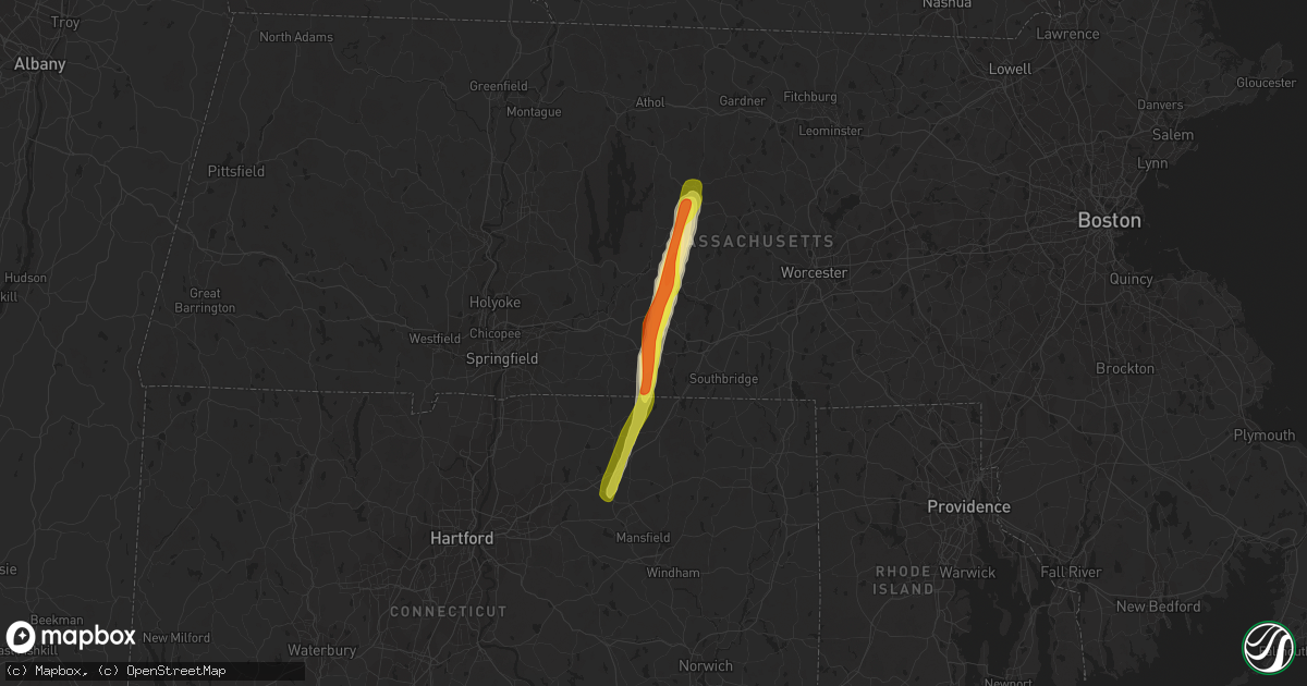 Hail map in Brimfield, MA on April 26, 2019