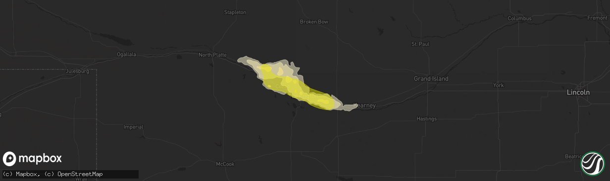 Hail map in Lexington, NE on April 26, 2019