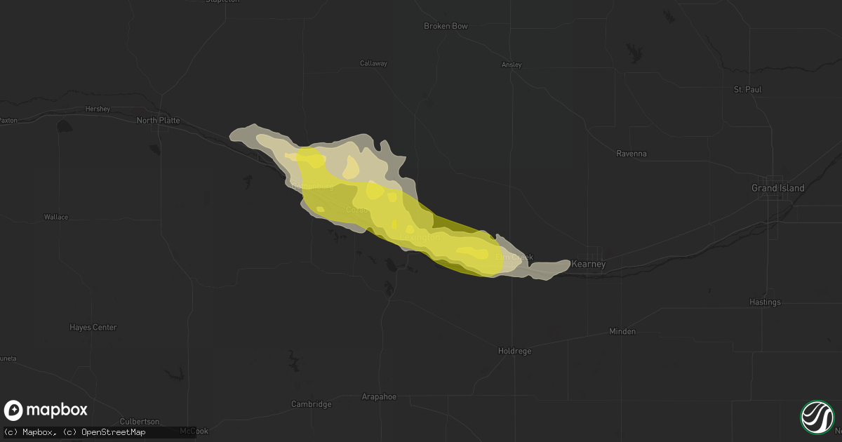 Hail map in Lexington, NE on April 26, 2019
