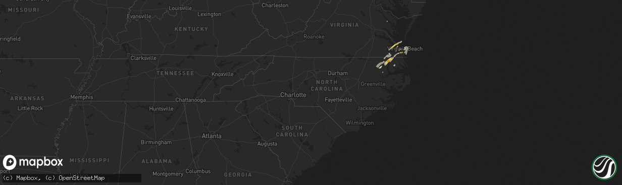 Hail map in North Carolina on April 26, 2019