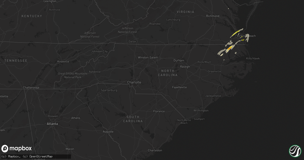 Hail map in North Carolina on April 26, 2019