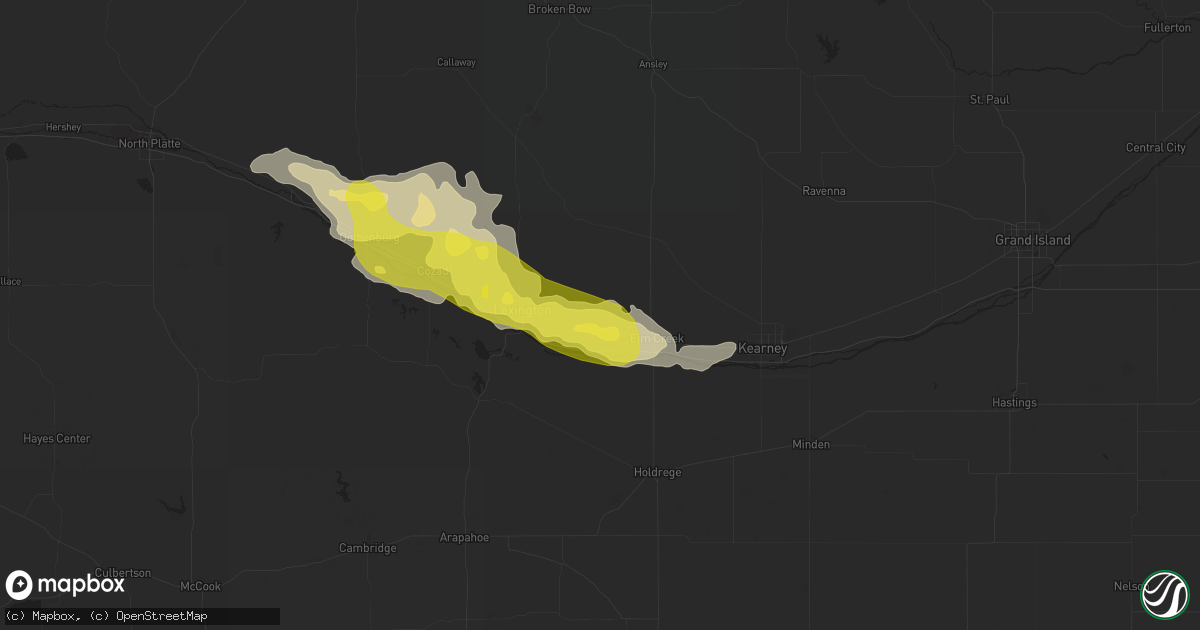 Hail map in Overton, NE on April 26, 2019