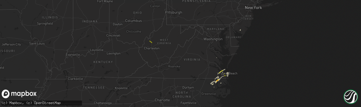 Hail map in Virginia on April 26, 2019