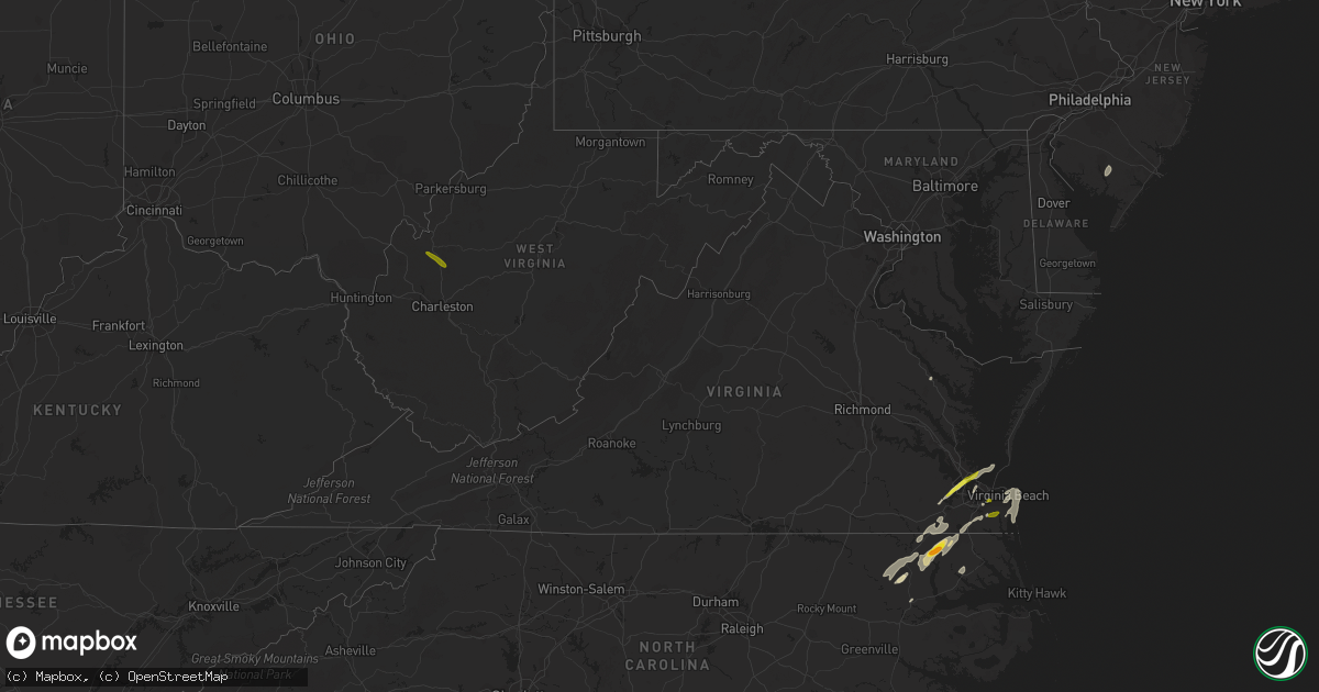 Hail map in Virginia on April 26, 2019