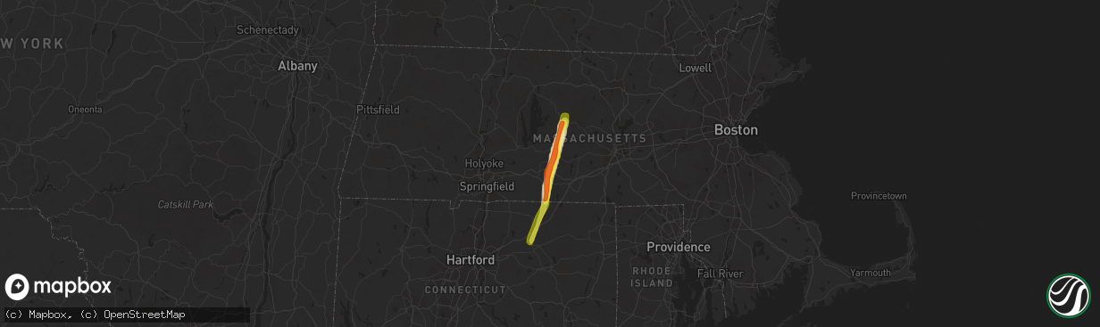 Hail map in Warren, MA on April 26, 2019