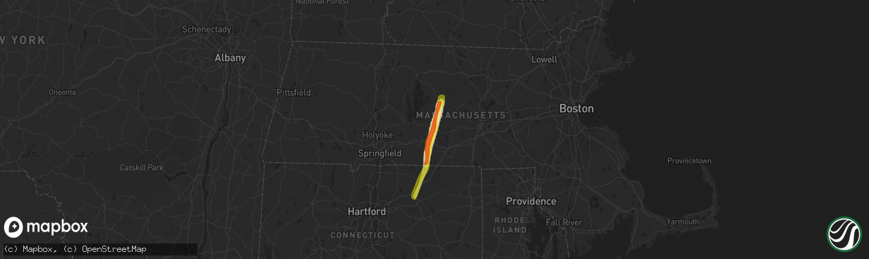 Hail map in West Brookfield, MA on April 26, 2019