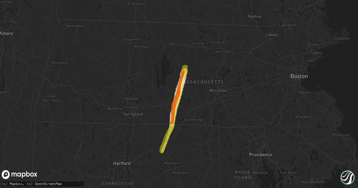 Hail map in West Brookfield, MA on April 26, 2019