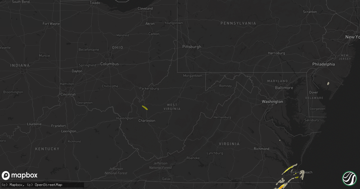 Hail map in West Virginia on April 26, 2019