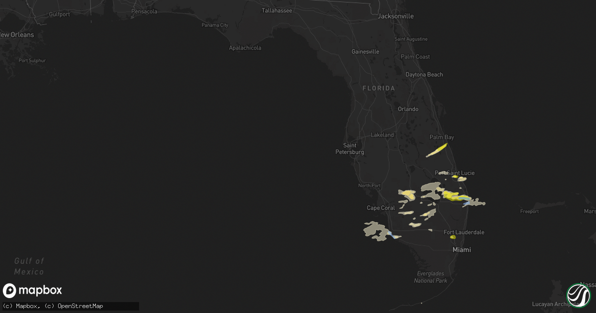 Hail map in Florida on April 26, 2020